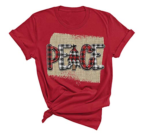 Buffalo Plaid Peace Graphic Tee - Stylish & Comfy