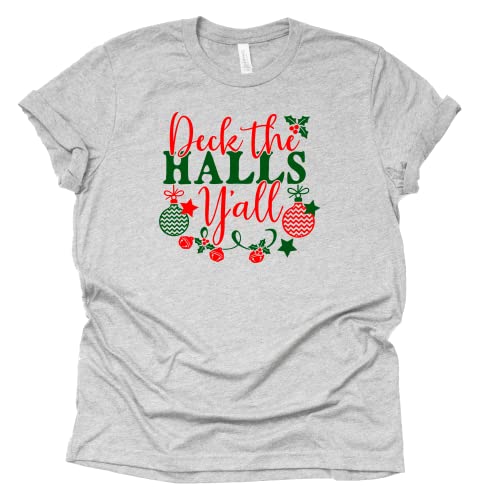 Christmas Graphic Tee, Deck The Halls Shirt for Women