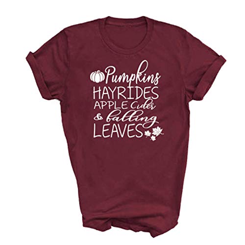Pumpkins Hayrides Apple Cider Fall T-Shirt for Women
