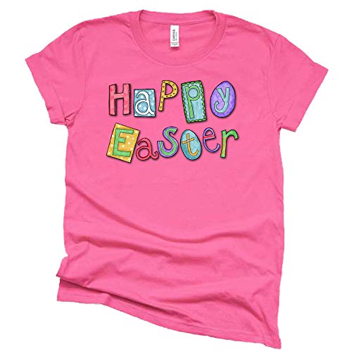 Happy Easter Colorful Graphic Tee for Women