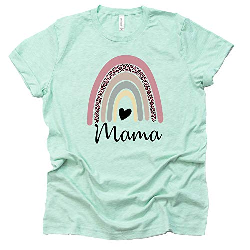 Mama Rainbow Shirt Casual Tee for Vintage Moms