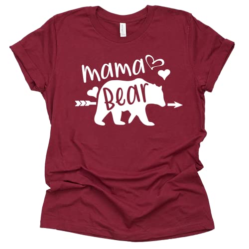 Mama Bear Graphic Shirt – Heart Design for Women