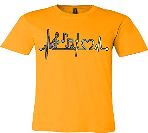 Music Frequency Pulse T-Shirt with Heartbeat & Notes