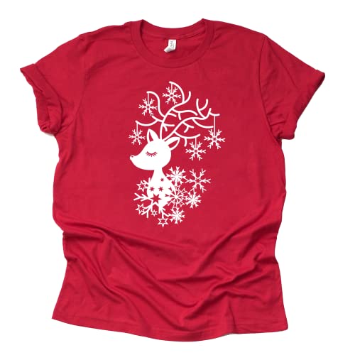 Reindeer Snowflake Shirt - Christmas Graphic Tee
