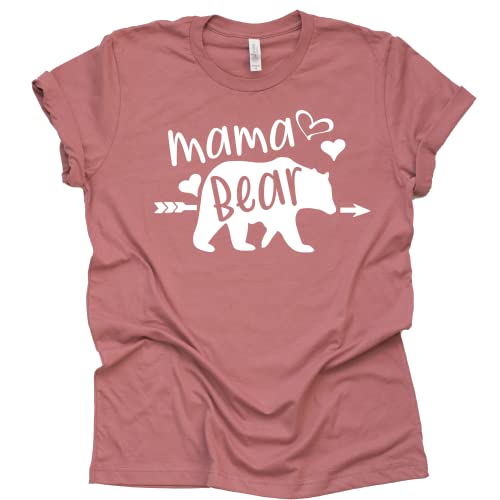 Mama Bear Graphic Shirt – Heart Design for Women