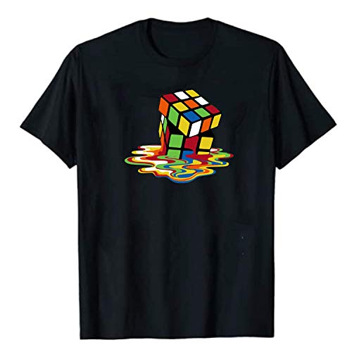 Melted Rubi Cube Puzzle T-Shirt - Graphic Casual Tee