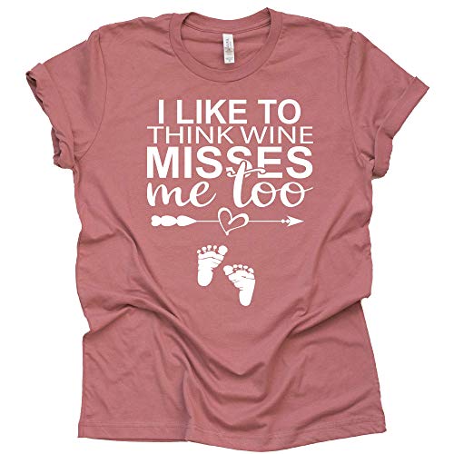 Pregnancy Announcement Funny Shirt – Wine Misses Me Too