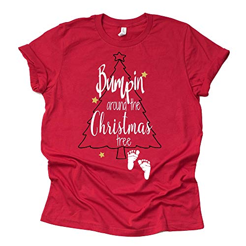 Christmas Tree Pregnancy Announcement Shirt for Reveals