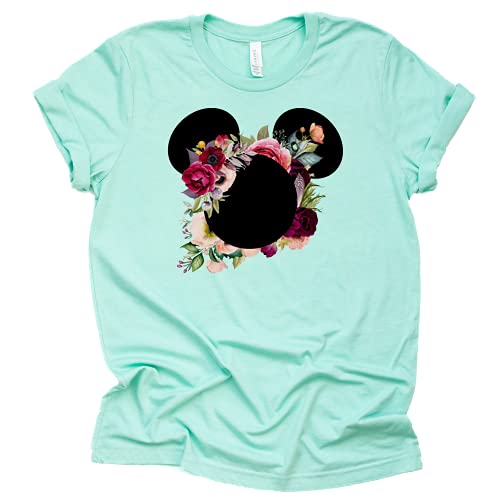 Mickey Floral Shirt - Boho Graphic Tee for Women