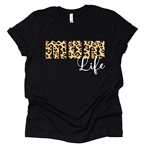 Mom Life Leopard Graphic T-Shirt for Stylish Casual Wear