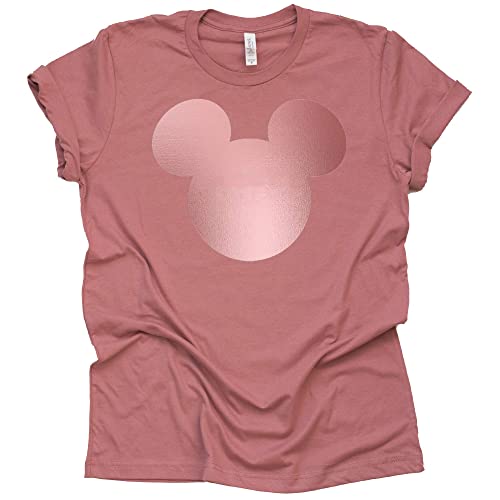 Rose Gold Mickey Head Shirt for Adults – Disney Fashion