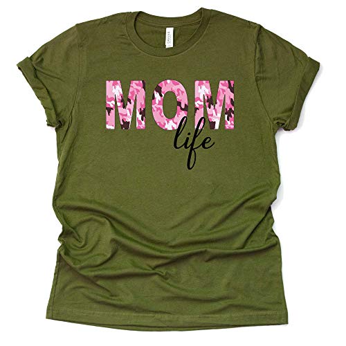 Camo Mom Life Shirt - Trendy Casual Tee for Moms