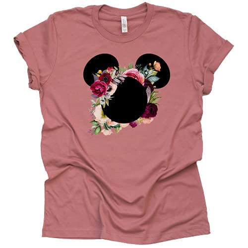 Mickey Floral Shirt - Boho Graphic Tee for Women