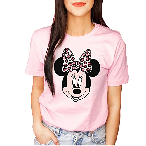 Minnie Mouse Leopard Print Safari Shirt - Casual Short Sleeve
