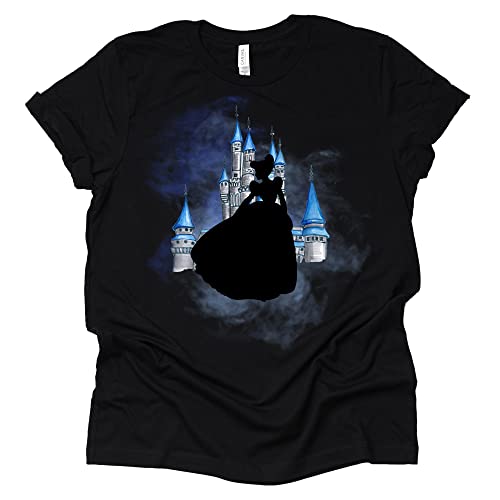 Cinderella Graphic Tee in Castle Blue Mist for Adults