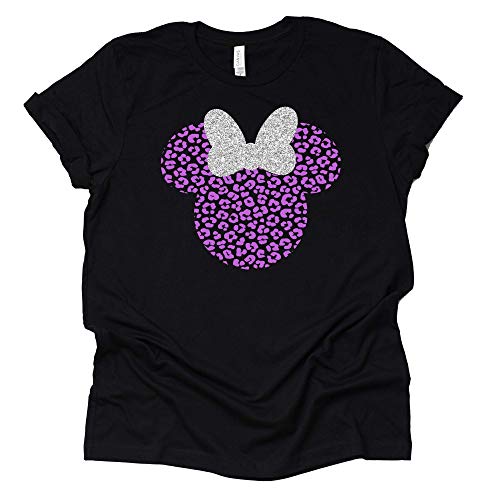 Leopard Minnie Shirt with Glitter Bow – Casual Tee