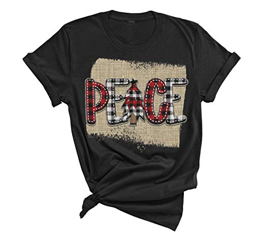 Buffalo Plaid Peace Graphic Tee - Stylish & Comfy