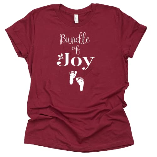 Christmas Maternity Shirt with Baby Feet Design