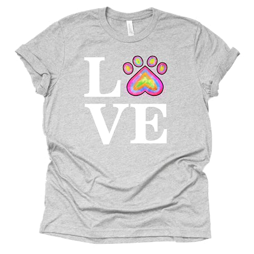 Love Paw Print Tie Dye Shirt for Pet Lovers