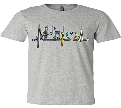 Music Frequency Pulse T-Shirt with Heartbeat & Notes