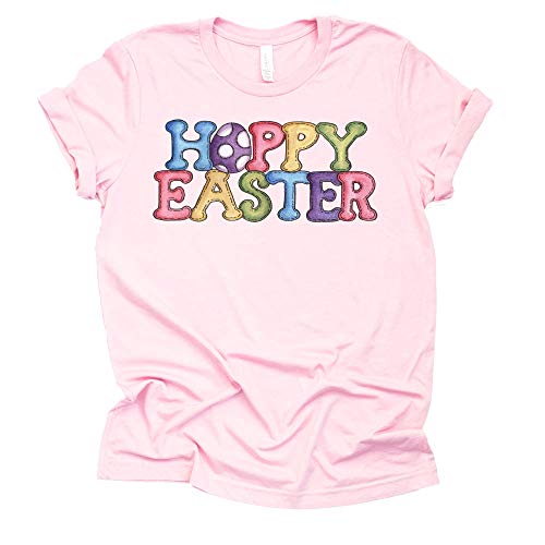 Hoppy Easter Graphic Tee for Women – Fun Short Sleeve Shirt