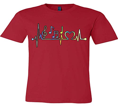 Music Frequency Pulse T-Shirt with Heartbeat & Notes