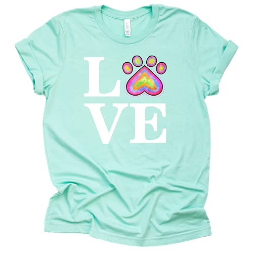 Love Paw Print Tie Dye Shirt for Pet Lovers
