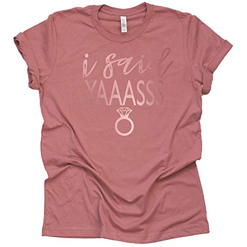 I Said Yaaasss Rose Gold Metallic Letter T-Shirt