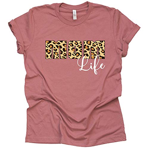 Mom Life Leopard Graphic T-Shirt for Stylish Casual Wear