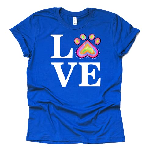 Love Paw Print Tie Dye Shirt for Pet Lovers