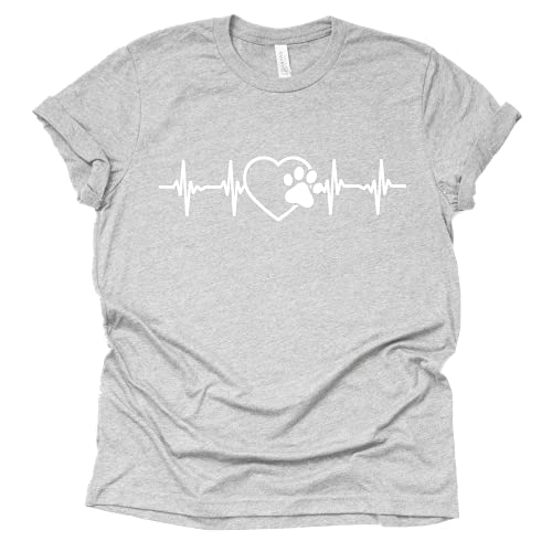 Paw Print Heartbeat Vet Tech T-Shirt for Pet Lovers