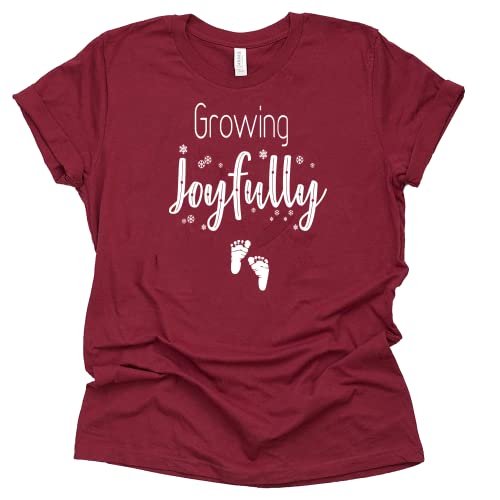 Growing Joyfully Christmas Pregnancy Announcement Shirt