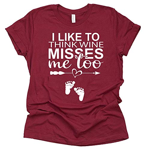 Pregnancy Announcement Funny Shirt – Wine Misses Me Too