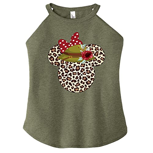 Leopard Print Mickey Ears Safari Hat Shirt for Couples