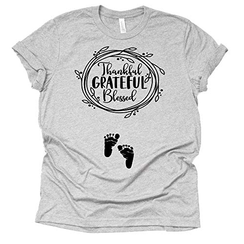 Thankful Grateful Blessed Pregnancy Announcement Shirt