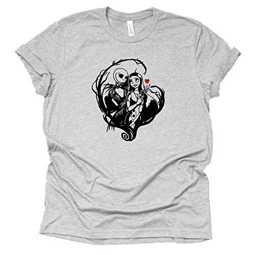Nightmare Before Christmas Jack and Sally Shirt – Grey Tee