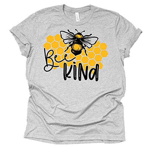 Bee Kind Graphic Tee in Grey – Spread Positivity! 🌼