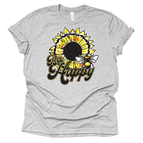 Bee Graphic Sunflower Shirt for Positive Vibes 🌻