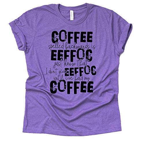 Coffee Lover's Funny Graphic Tee - Spelled Backward Shirt