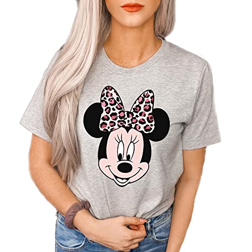 Minnie Mouse Leopard Print Safari Shirt - Casual Short Sleeve