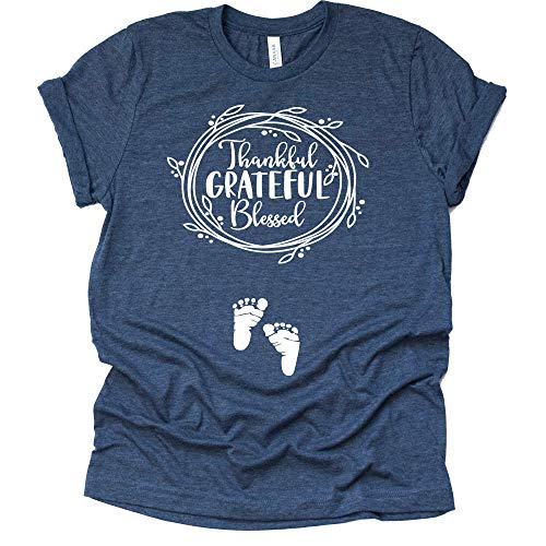 Thankful Grateful Blessed Pregnancy Announcement Shirt