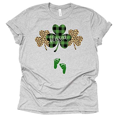 Shamrock Blessed Shirt | Buffalo Plaid Leopard Tee