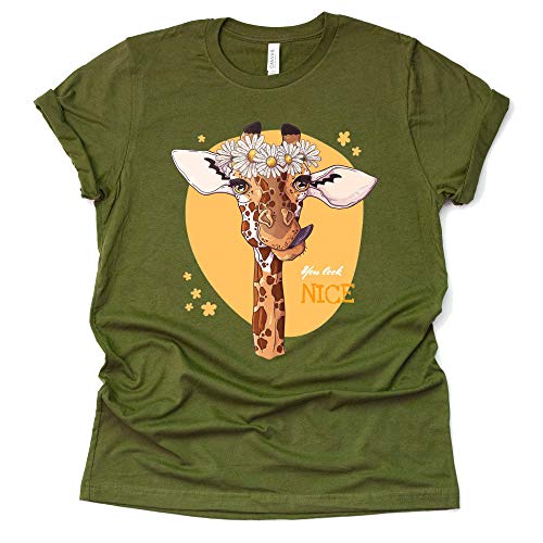 Giraffe Shirt - Funny Floral Design for Animal Lovers