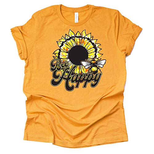 Bee Graphic Sunflower Shirt for Positive Vibes 🌻