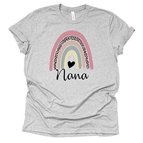 Rainbow Nana Leopard Printed T-Shirt for Grandparents
