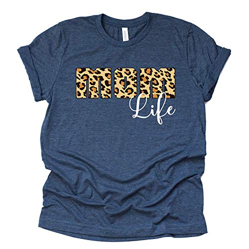 Mom Life Leopard Graphic T-Shirt for Stylish Casual Wear