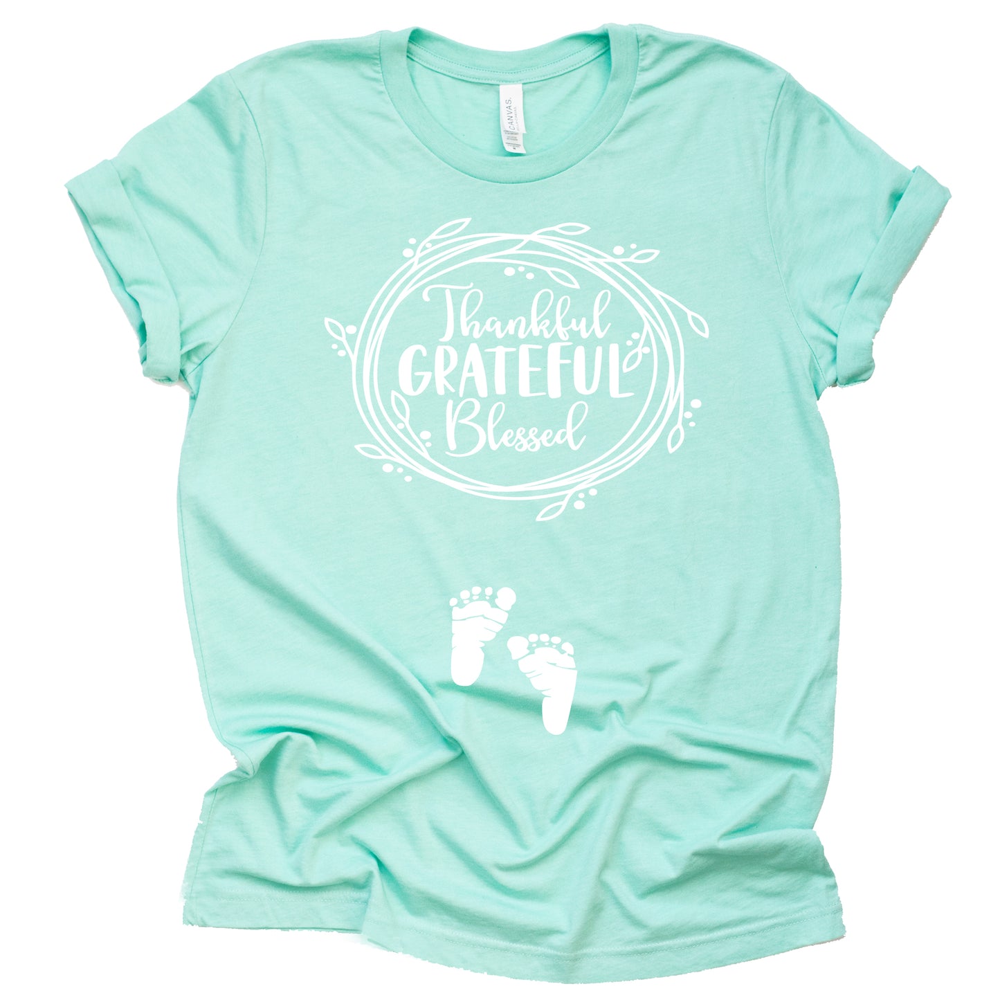 Thankful Grateful Blessed Pregnancy Announcement Shirt