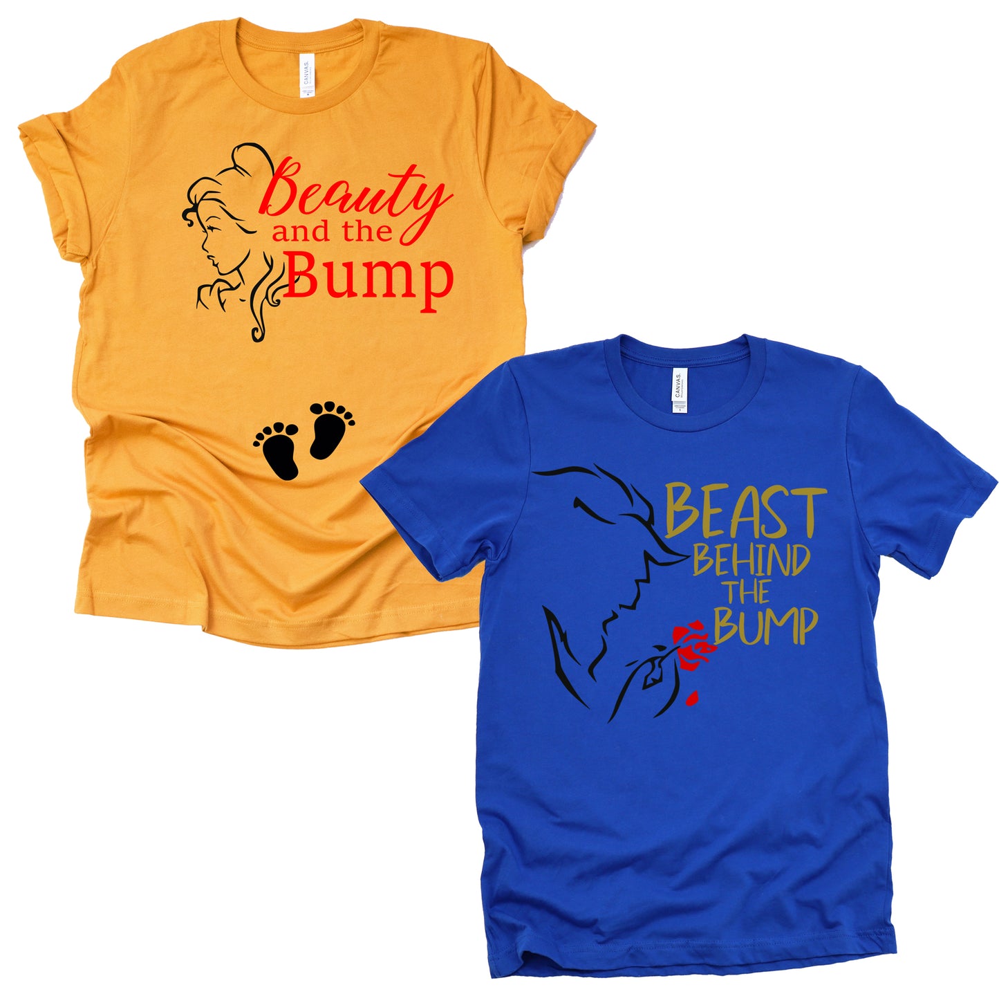 Beauty and the Bump Pregnancy Announcement T-shirt Set