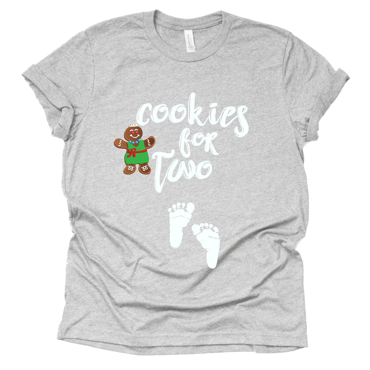 Cookies for Two Christmas Pregnancy Announcement T-Shirt