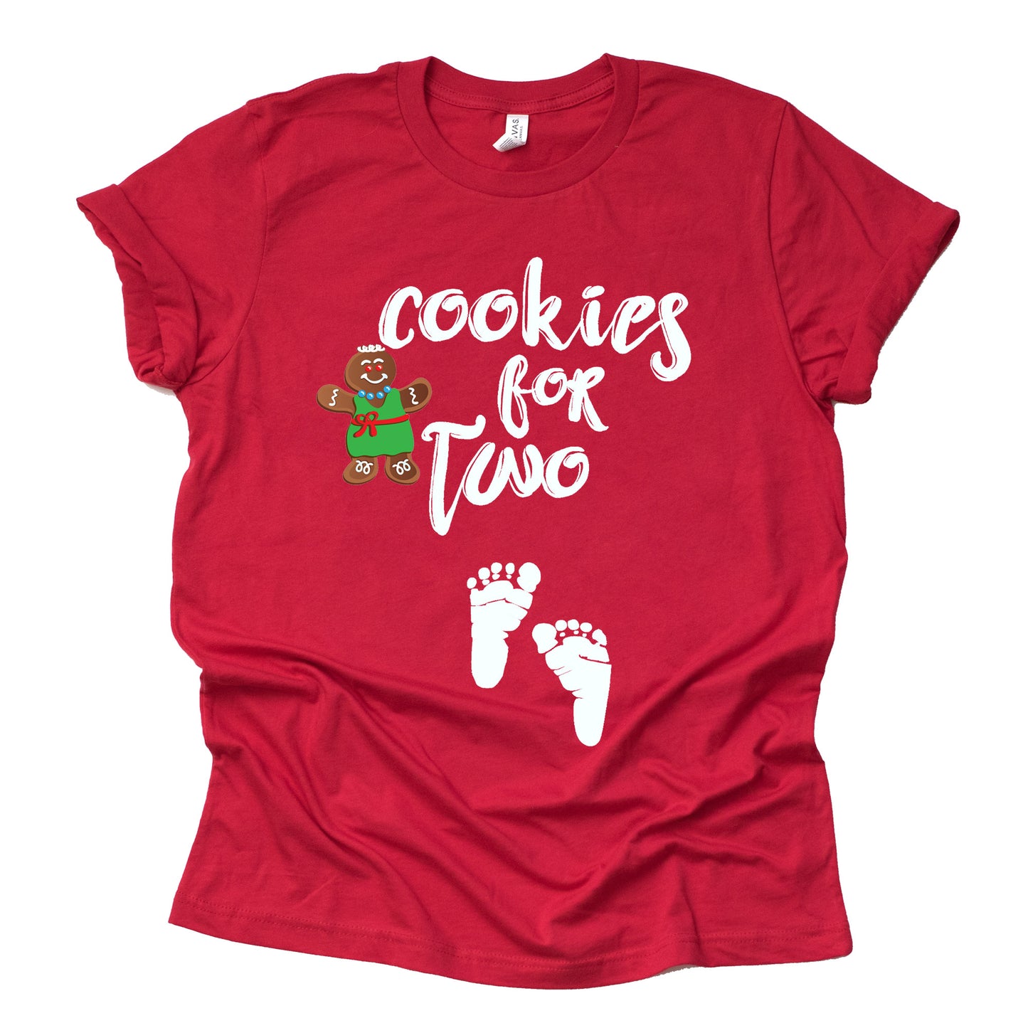 Cookies for Two Christmas Pregnancy Announcement T-Shirt